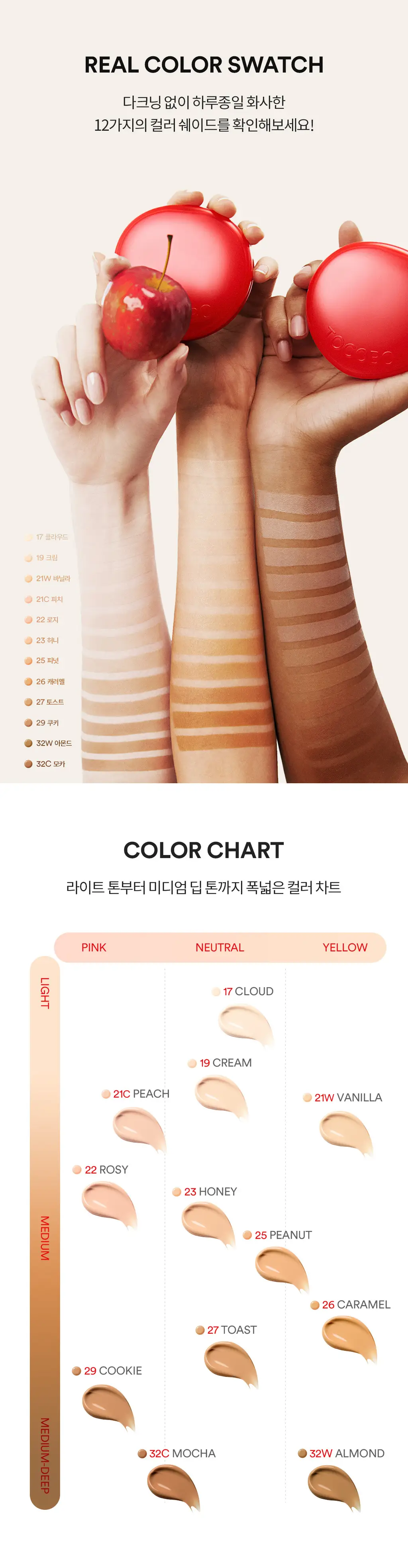 [촉촉애플광쿠션] 토코보 애플 듀이 핏 쿠션 (단품/리필 기획) 상세페이지 12